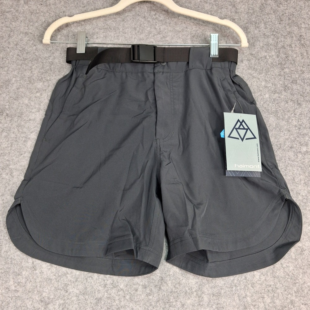 Haimont Hiking Shorts Mens XS‎ Dark Gray Quick Dry Belted Outdoor Trekking